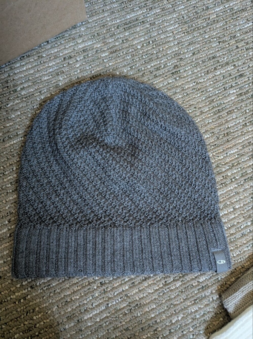 Icebreaker Textured Knit Beanie Merino in Gray